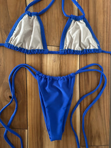 Royal Blue Cinched Thong Bikini Bottom