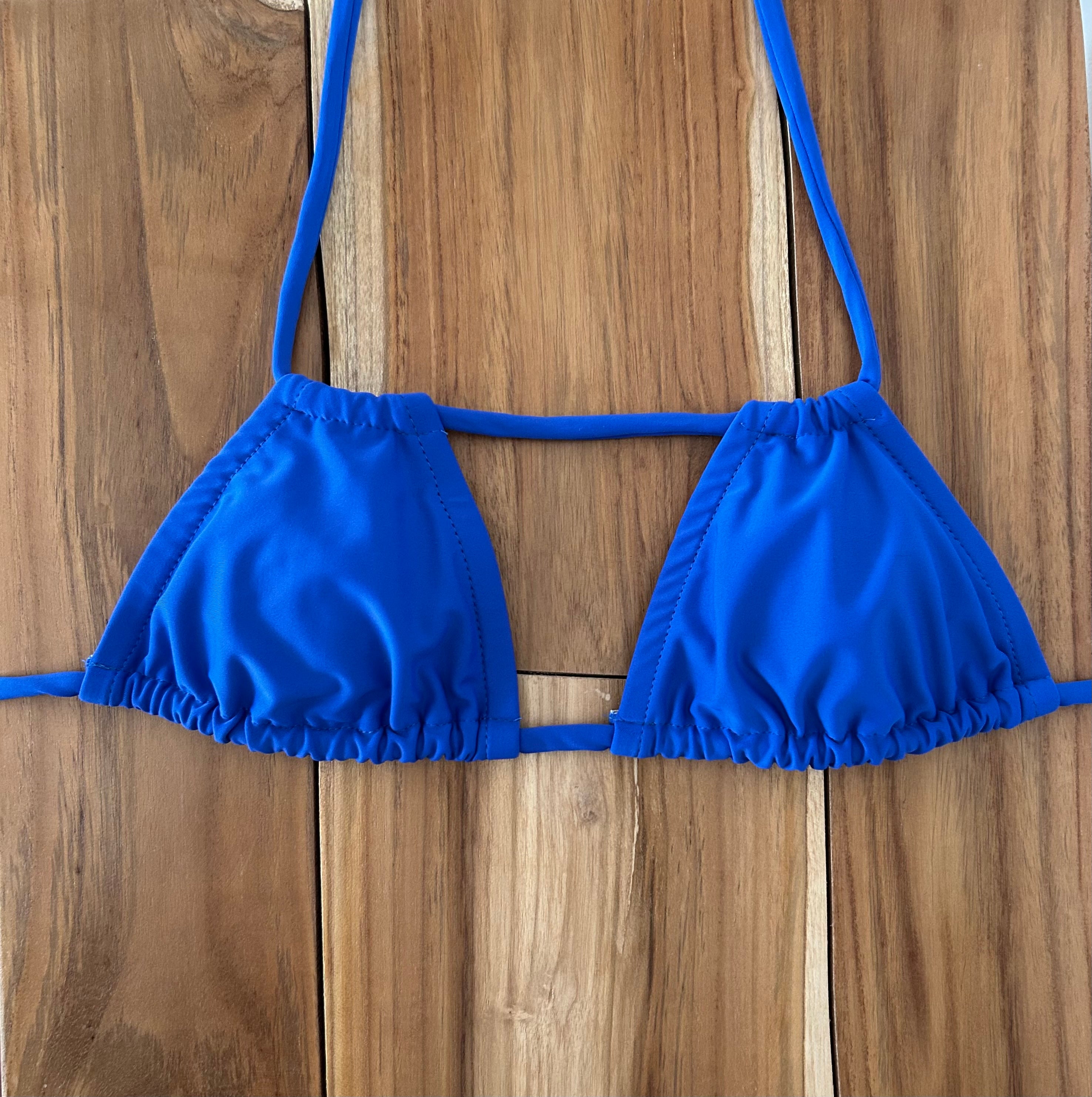 Royal Blue Double String Triangle Bikini Top