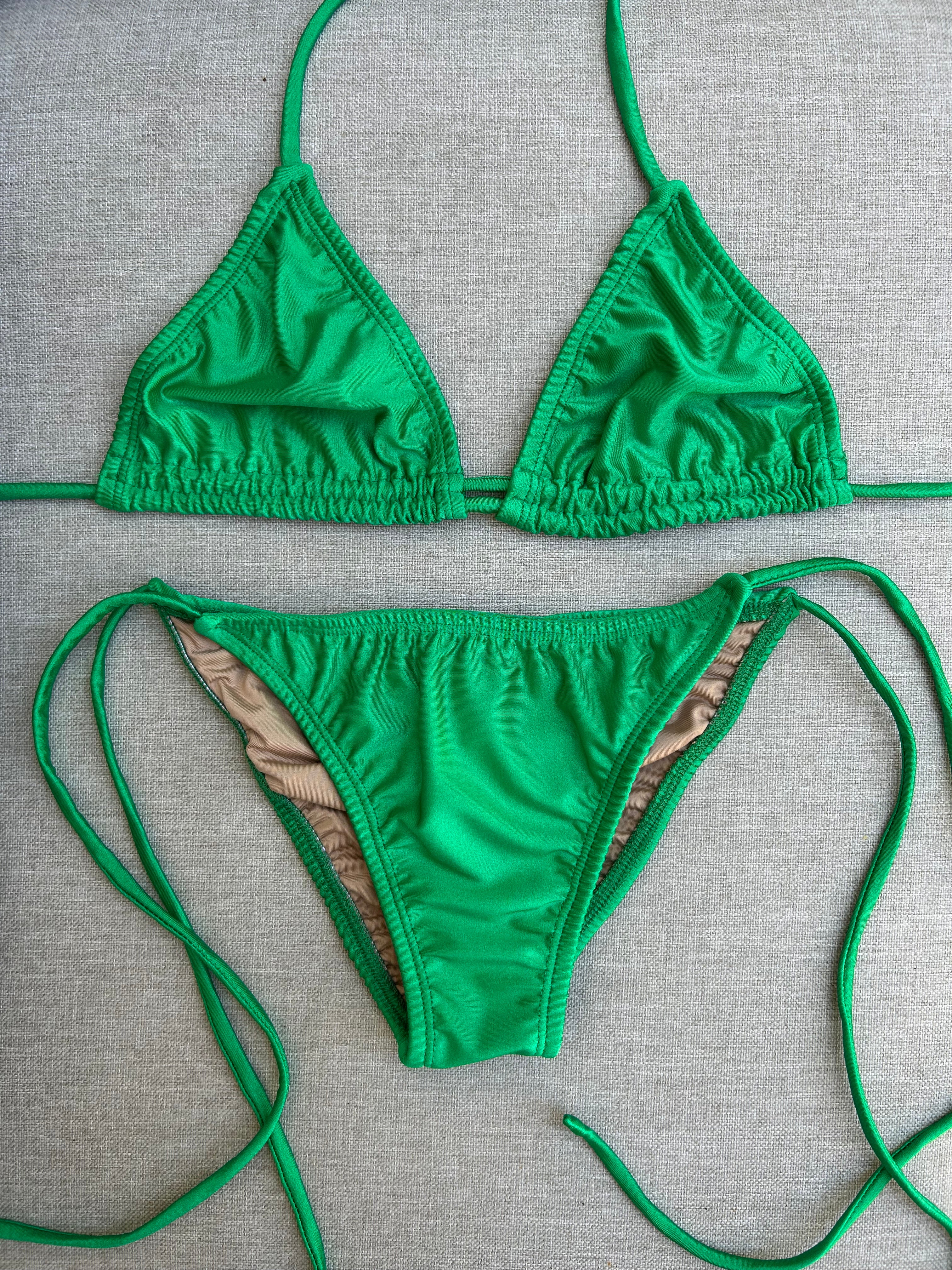 Bright Green Spaghetti Bikini Bottom