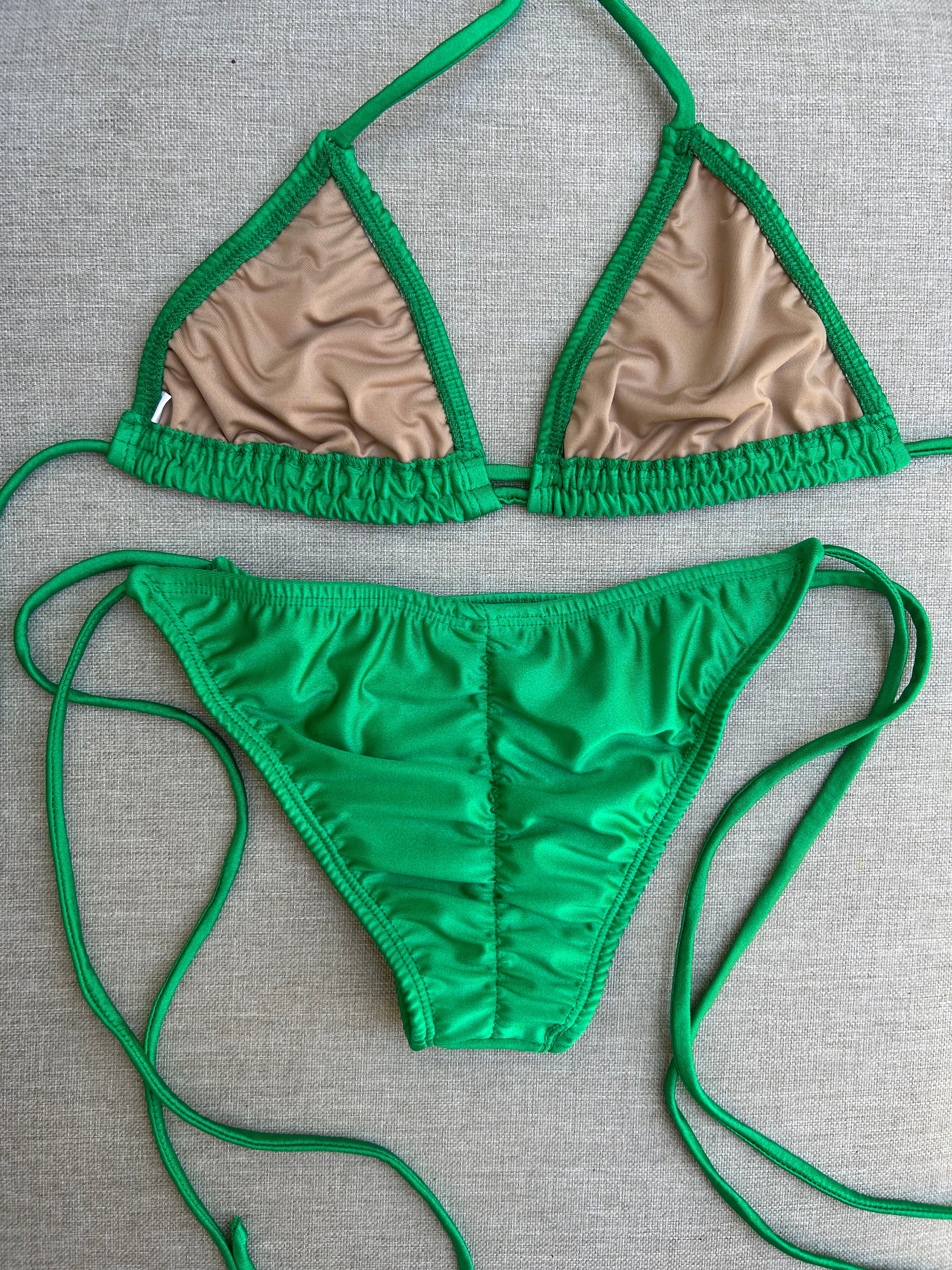 Bright Green Spaghetti Bikini Bottom