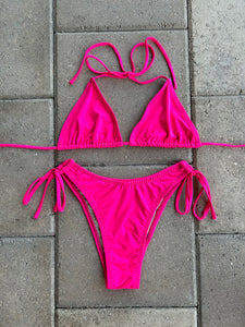 Hot Pink Triangle Bikini Top