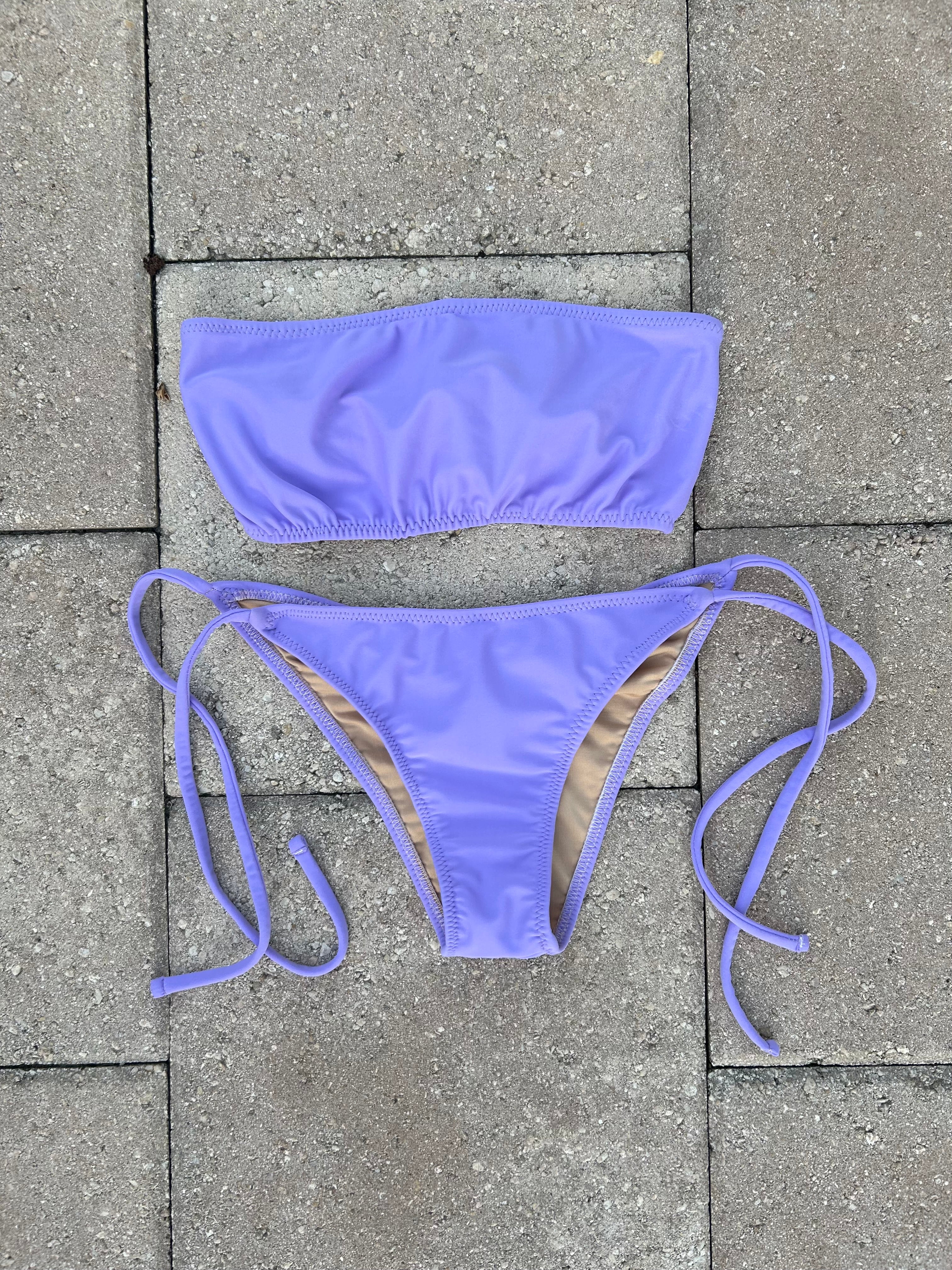 Lavender Adjustable Bandeau Bikini Top