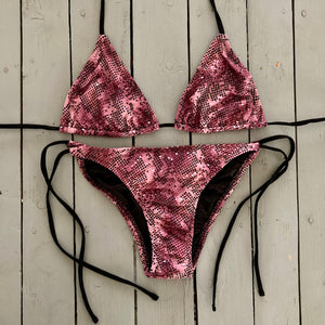 Pink sales snakeskin swimsuit